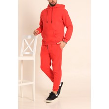Yakamel Erkek 3 Iplik Paçası Lastikli Jogger Eşofman Takımı