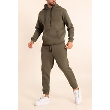 Yakamel Erkek 3 Iplik Paçası Lastikli Jogger Eşofman Takımı