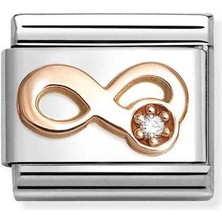 Nomination Composable Classic Dekoratif Link - Semboller - Sonsuz Beyaz -  9k Rose Altın