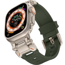MobaxAksesuar Apple Watch 44mm Titanyum Metal Bağlantı Kitli Silikon Kordon 101 1/2/3/4/5/6/se