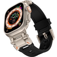 MobaxAksesuar Apple Watch 44mm Titanyum Metal Bağlantı Kitli Silikon Kordon 101 1/2/3/4/5/6/se