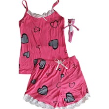 Sıla Sella Dantel Işlemeli Kalpli Şort Alt Üst Takım