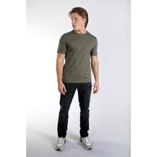 Lee Cooper Gael Erkek %100 Pamuk O Yaka T-Shirt Haki