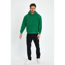 Kef Clothing Yeşil Hoodie, Oversize Sweatshirt, Erkek Hoodie, Kanguru Cep Kapüşonlu