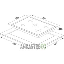 Silverline CS5364W01 - 3457 Soho 60 Beyaz Cam Ankastre Set