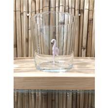 Hanecambaz Flamingo Figürlü El Yapımı Cam Tekli Bardak