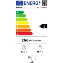 Windsor Ws 5100 Nfk x 471 Lt E Enerji Sınıfı No-Frost Buzdolabı