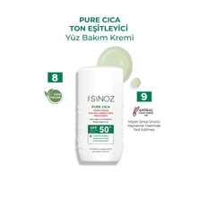 Sinoz Spf50 Pure Cica Anında Ton Eşitleyici Yüz Bakım Kremi - Yeni Nesil Mineral Güneş Filtresi