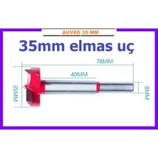 Auvee 35 mm Tas Menteşe Yeri Açma Matkab Ucu 35 mm Elmas Uç Ağaç Sunta Oyma Freze Ucu