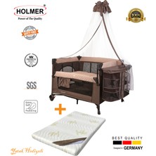 Holmer Coolstyle Cibinlikli Anne Yanı Oyun Parkı 70X110CM Kahverengi + Aloevera Yatak