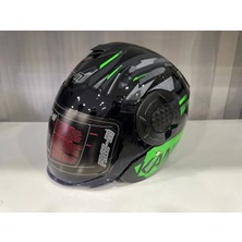 MTS Kask Mts 665 Arrow Çenesiz Gözlüklü Parlak Yeşil