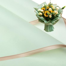 Roco Paper Co. Çiçek Ambalaj Kağıdı - Nil Yeşili - Altın Kenarlı - Mat Opp 58X58 cm - 5 Adet