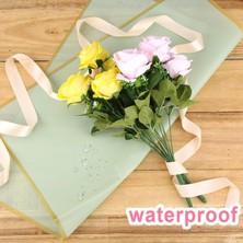 Roco Paper Co. Çiçek Ambalaj Kağıdı - Nil Yeşili - Altın Kenarlı - Mat Opp 58X58 cm - 5 Adet