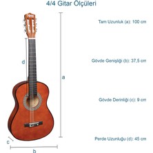 Midex CG-270BRW Brown Renk Klasik Gitar 4/4 Yetişkin Boy Sap Ayarlı Full Set