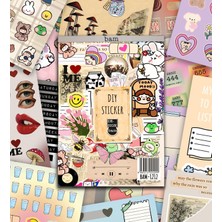 Hediye Vakti Vintage My Dıy Sticker Book 24 * 17 cm 16 Sayfa Özel Tasarım Rengarenk Sticker Kitabı