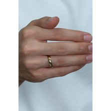 Unisex 4mm İnce Bombeli Erkek Kadın Çelik Alyans Yüzük cl18