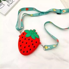 Hediye Vakti Çilek Tasarım Silikon Omuz Askılı Çanta