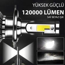 Arw H4 Mini LED Xenon Şimşek Etkili Canbuslu 12000L