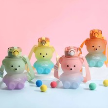İC Bilişim 800 ml Smile Ayıcık Model Su Matarası Su Şişesı Suluk Bpa Içermez Suluk Çocuk Okul Su Şişesi Ayıcıklı Matara