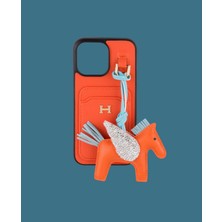 Dukkan Case Turuncu Kartlıklı Oyuncaklı Telefon Kılıfı - DK182 - iPhone 15 Promax