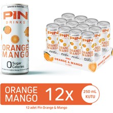 Pin Orange Mango Tropikal Beyaz Çay- Şekersiz & Kalorisiz 250 ml x 12 Adet