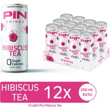 Pin Hibiskus Çayı - Şekersiz & Kalorisiz 250 ml x 12 Adet