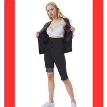 KORSEFABRİKA Trend Mood STORE Yüksek Bel 3  Agraflı Zayıflatan Terleten Sauna Termal Şort