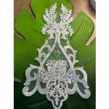 Gönülden Tasarım 38X20 cm Ekru Nakış Işleme Runner Aplike Dikiş Giyim Aksesuarı