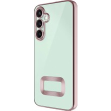 Case World Samsung Galaxy A35 Kapak Lens Korumalı Logo Gösteren Şeffaf Luxury Silikon Kılıf - Rose Gold