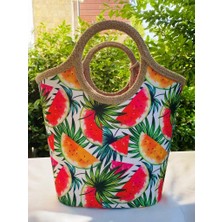 Çanta Tasarımcısı Plaj Bags Plaj Çantası Jüt Karpuz