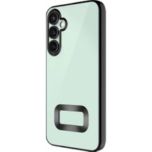 Caseart Samsung Galaxy A35 Kapak Lens Korumalı Logo Gösteren Şeffaf Luxury Silikon Kılıf - Siyah