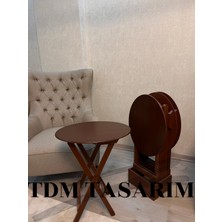 Tdm Tasarım Çanta Zigon Sehpa 4'lü Ceviz Boyalı Tamamı Mdf Oval Model