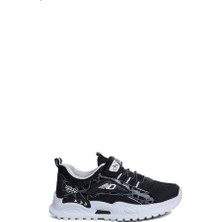 Emin Ayakkabı Mevsimlik, Ortopedik, Cırtlı, Cilt Sneaker Siyah-Beyaz Çocuk Spor Ayakkabı