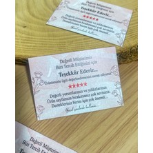 Butik Sosyetik Eticaret Teşekkür Kartı 5x7 cm 100 Adet