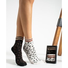 TG Socks 2'li Leoparlı Çorap Hediye Kutulu