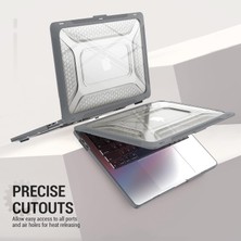 Five-E Apple MacBook Pro 16.2'' M3 Çipli 2024 Antishock Özellikli Katlanabilir Standlı Armor Ön Arka Kapak Kılıf A2991