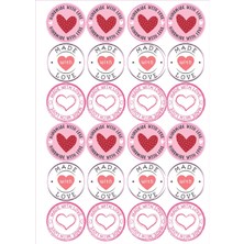 Emtory Home Love Heart Sticker - Kalp Sticker - Love Sticker - Paketleme Sticker - Notebook Sticker -