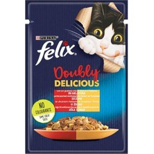 Felix Taze Sığır Etli ve Kümes Hayvanlı Jöleli Pouch Yetişkin Konserve Kedi Maması 85 gr