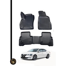 Black Gold Skoda Super B 2015+ 3D Havuzlu Paspas Kauçuk Deluxe