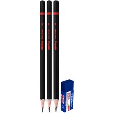 Rotring 2B Siyah Kurşun Kalem 3 Adet Set Ölçüler: Altıgen Gövde, Kırılmaya Dayanıklı Uç