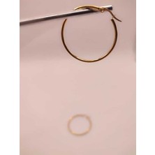 Stainless Steel Çelik Gold Halka Küpe