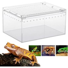 Pengfu Shop 10.3X8.3X6CM Tarzı Sürüngen Kertenkele Yetiştiriciliği Kutusu Akrilik Kertenkele Şeffaf Yetiştiriciliği Kutusu Akrep Mantis Için Nefes Tarantula Teraryum (Yurt Dışından)