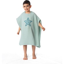 Zuppers 4 Katlı Nakışlı Müslin Panço - Mint Yeşili