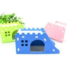 Pengfu Shop Mavi Stil Ahşap Merdiven Pet Kirpi Kale Oyuncak 14.5*7*7 cm Görüntüleme Güverte Evcil Hayvan Evi Hamster Yuva Hamster Evi Ev Hayvanı Ürünü (Yurt Dışından)