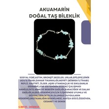 Gümüştel El Sanatları Sertifikalı Akuamarin Doğal Taş El Yapımı Tasarım Bileklik