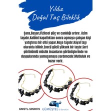 Gümüştel El Sanatları Sertifikalı Yıldız Lacivert Doğal Taş Bileklik Özel Tasarım