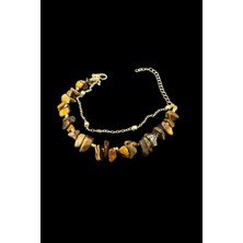 Gümüştel El Sanatları Sertifikalı Kaplan Gözü Doğal Taş Bileklik Özel Tasarım