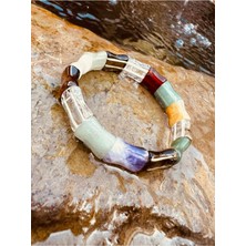 Gümüştel El Sanatları Sertifikalı Doğal 7 Çakra Özel Kesim Rolex Bileklik Aaa Kalite