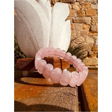 Gümüştel El Sanatları Doğal Pembe Kuvars Taşı Özel Kesim Rolex Bileklik Aaa Kalite