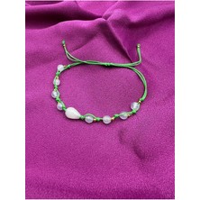 Gümüştel El Sanatları Sertifikalı Doğal Taş Tasarım Bileklik El Yapımı Asansörlü Kilit Sistemi Yeşil